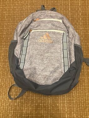 adidas Heather Gray and Rose Gold Accent Backpack